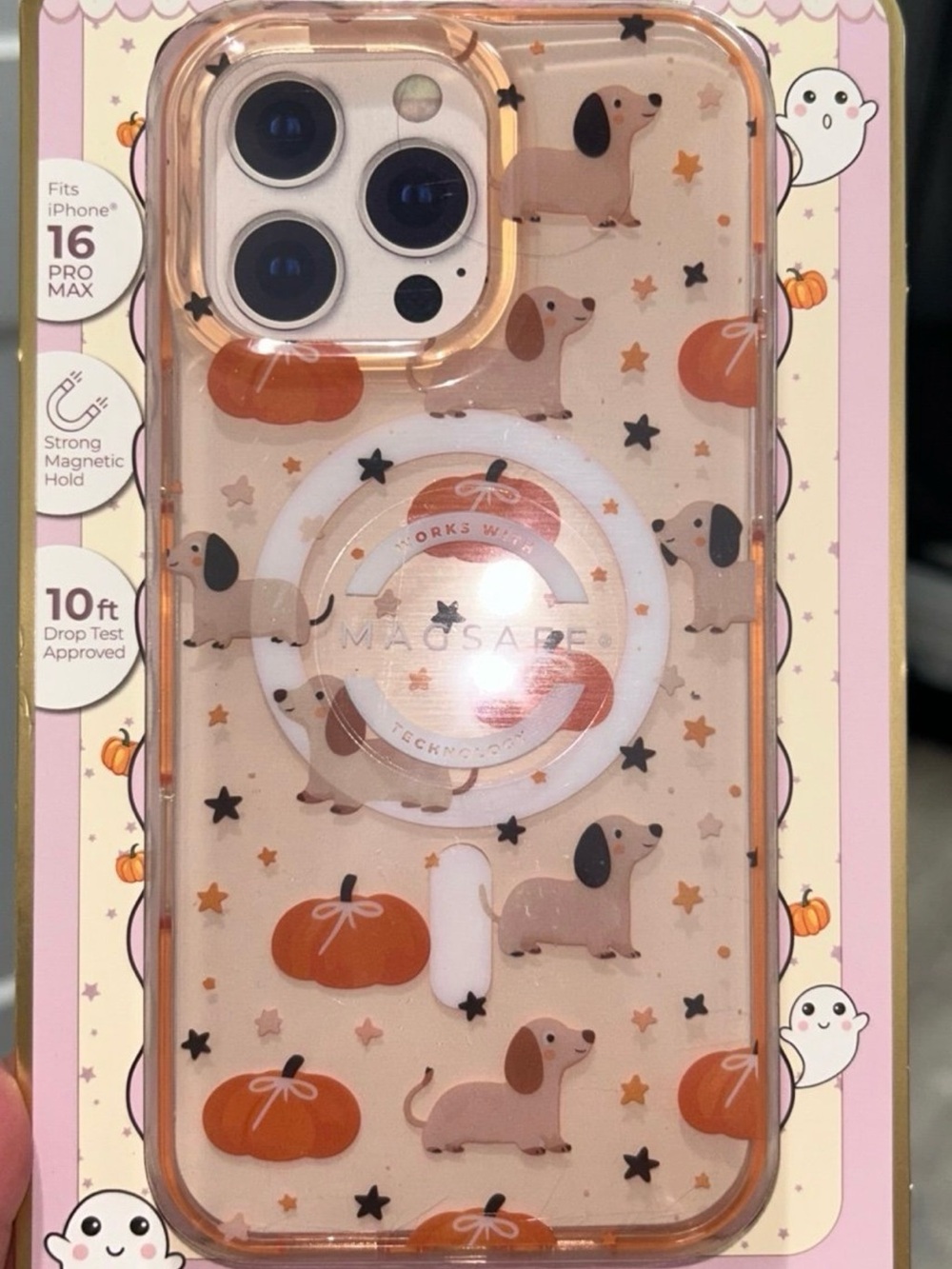 Pumpkin/Fall Dachshund Doxie iPhone 16 Pro Max MagSafe Compatible Case
